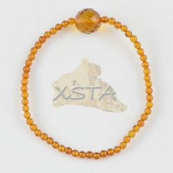 Amber bracelet with cognac faceted beads